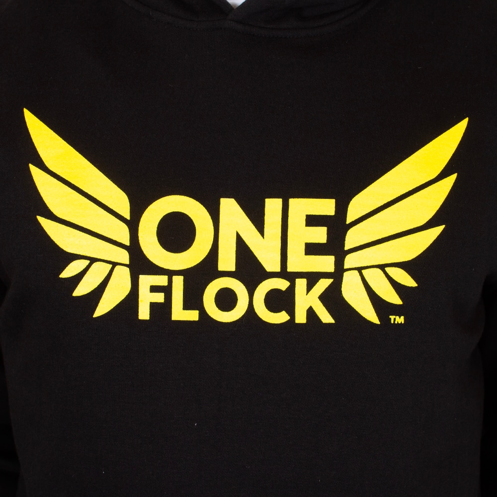 One Flock, McKenzie SewOn, Black, Hoodie, Cotton Blend, Men, Unisex, Football, Fleece, One Flock design, Pullover, Sweatshirt, 963805